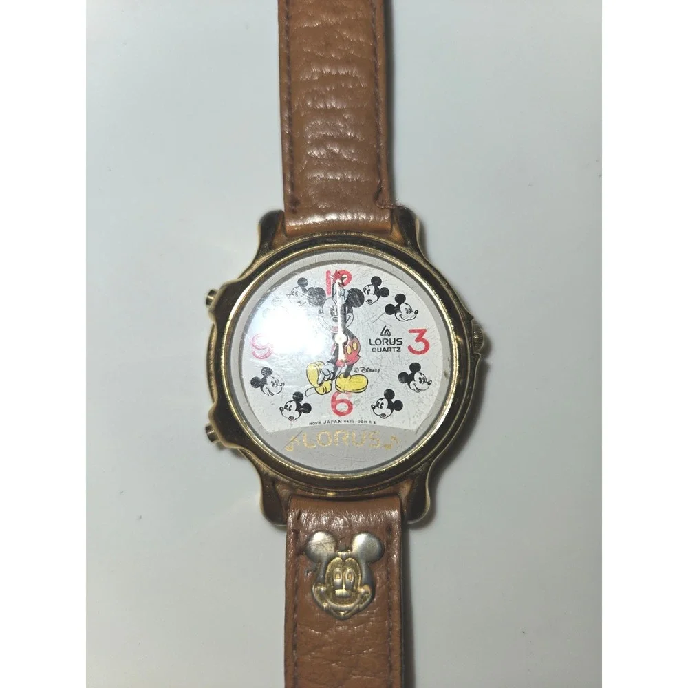Vintage Lorus Disney Mickey‎ Mouse Musical Watch V422-0010 ZO - Plays 2 Tunes!